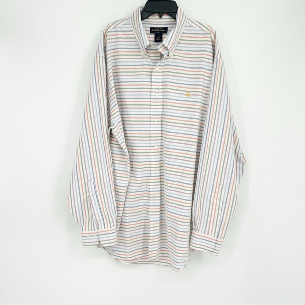 Brooks Brothers Men's Multicolor Striped Shirt Size XL Supima Cotton